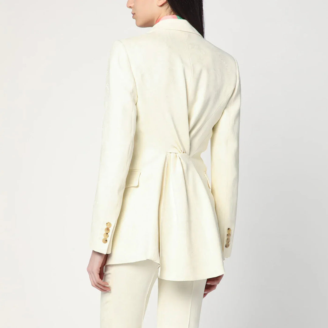 ETRO - White jacquard jacket with crossover detail