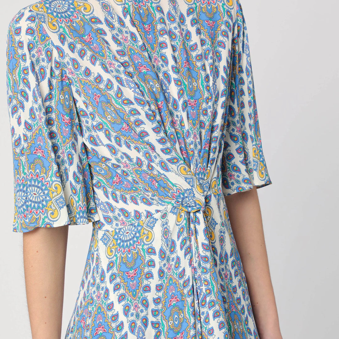 ETRO - Flared midi dress with multi-coloured print