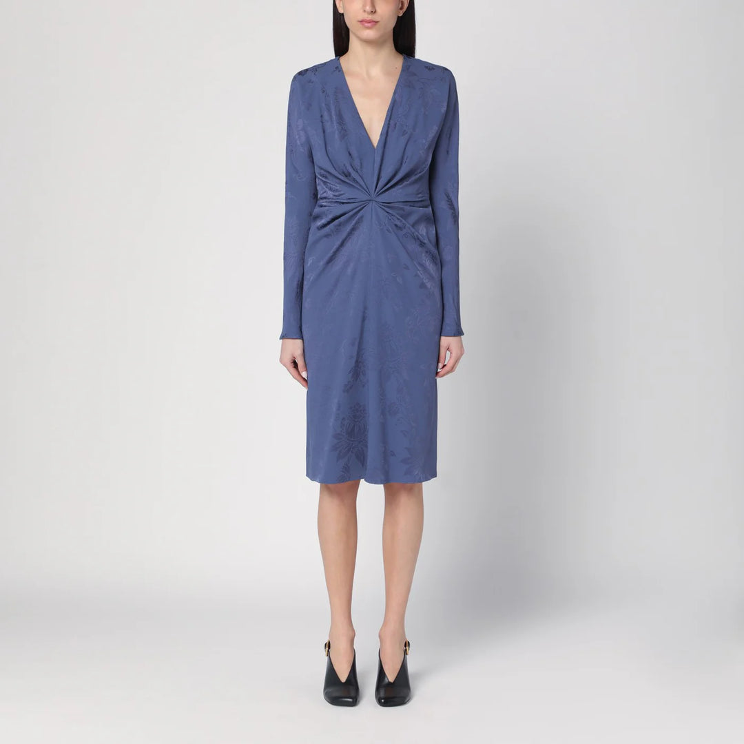 ETRO - Jacquard-effect dress in cornflower blue