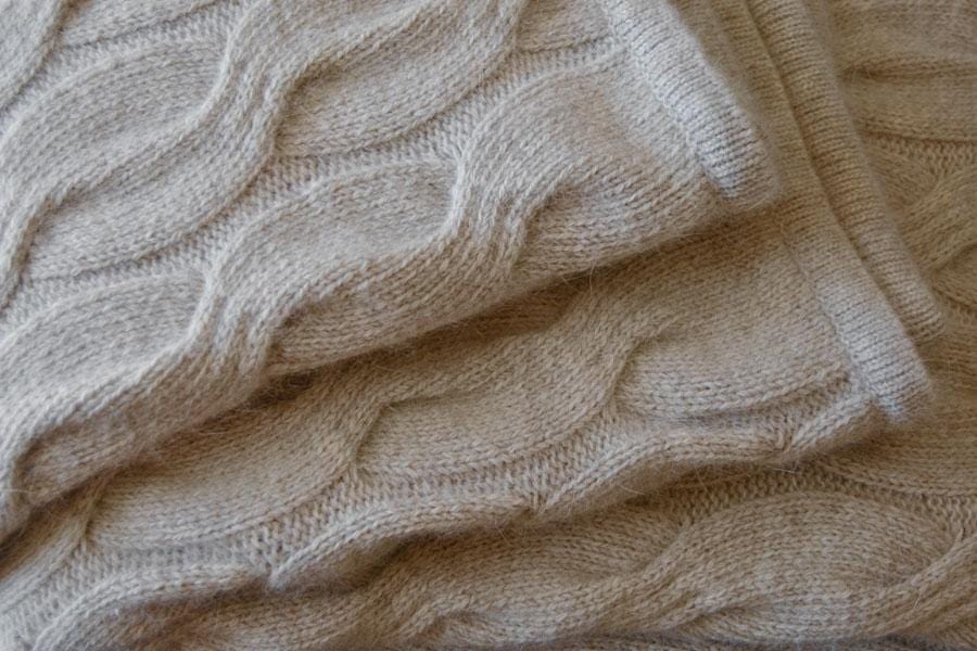 Bemboka ANGORA & MERINO WOOL THROWS Bemboka Chunky Cable Angora & Merino Wool Throw - Pre-Shrunk Brand