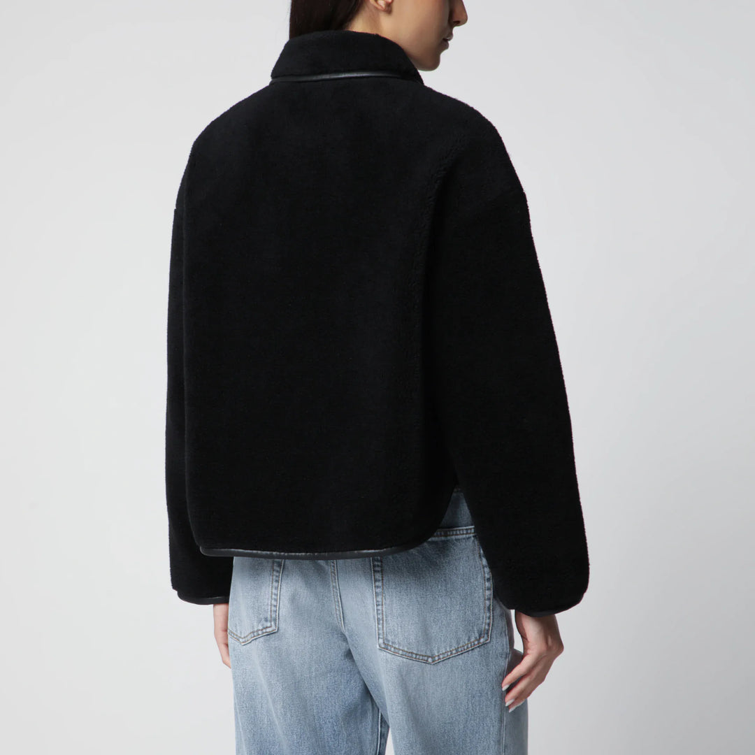 ANINE BING - Black shearling-effect jacket Brand
