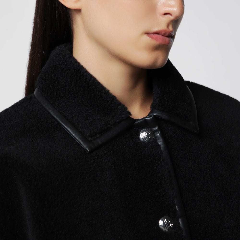 ANINE BING - Black shearling-effect jacket Brand