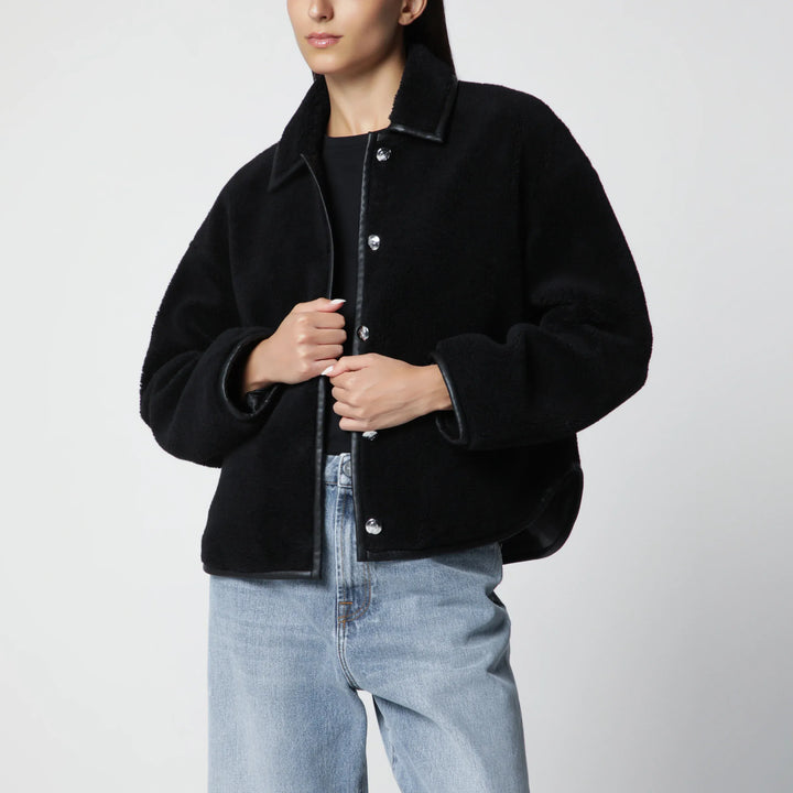 ANINE BING - Black shearling-effect jacket Brand S