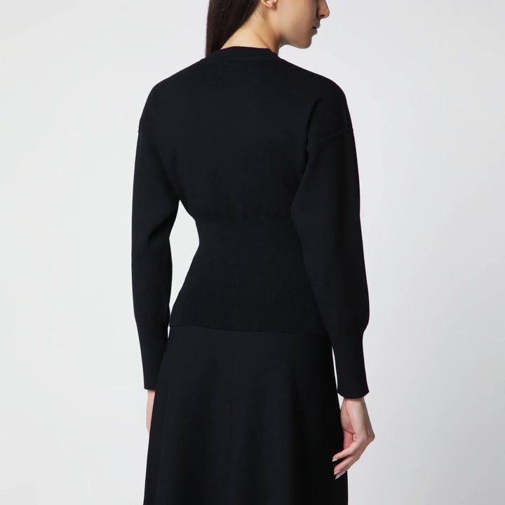 ANINE BING - Black viscose-blend knit sweater Brand