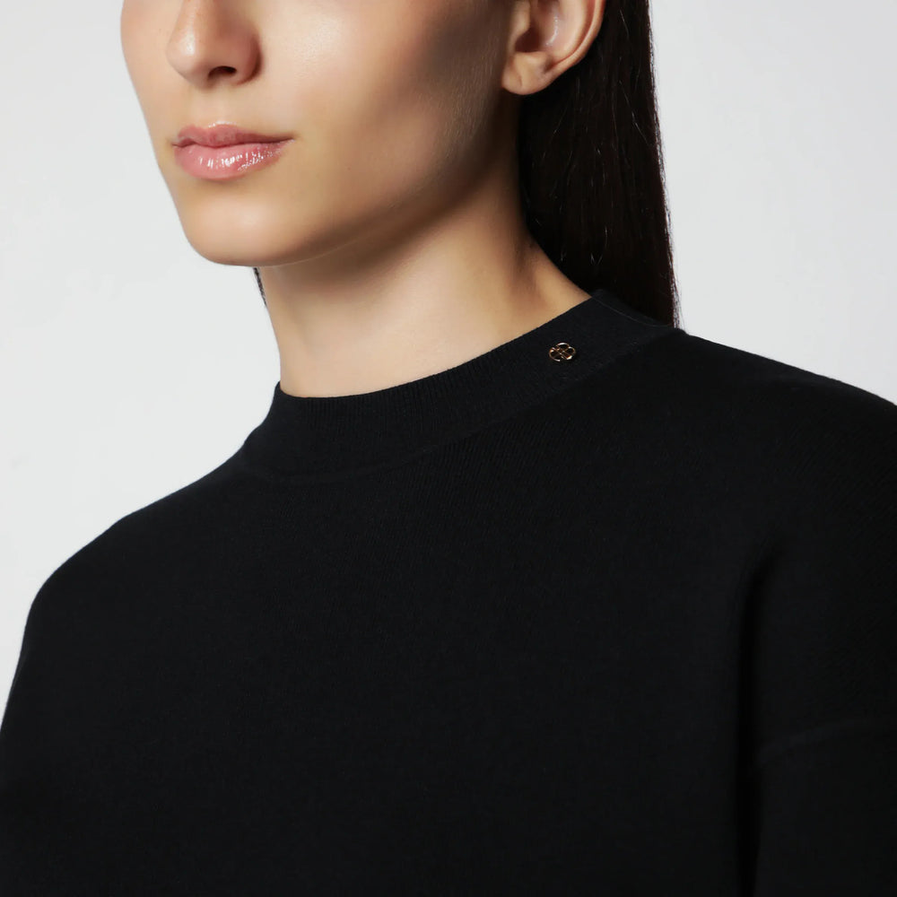 ANINE BING - Black viscose-blend knit sweater Brand