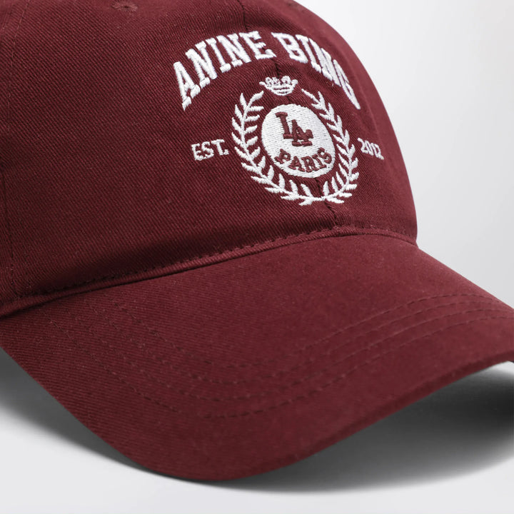 ANINE BING - Burgundy baseball cap with embroidered logo Brand U