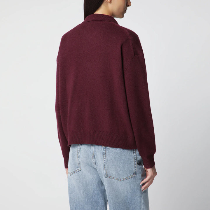 ANINE BING - Burgundy cashmere polo sweater Brand