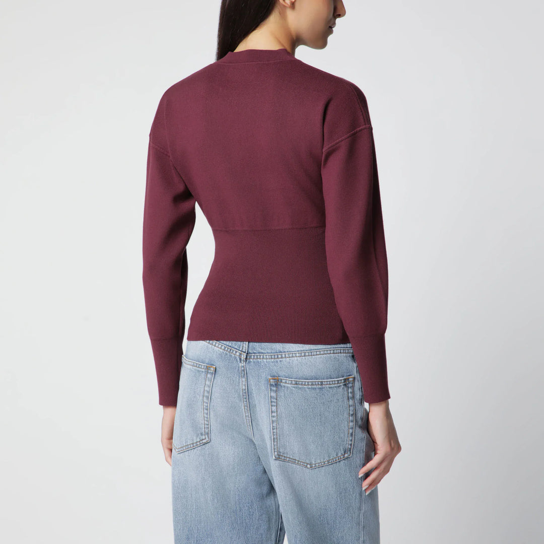 ANINE BING - Burgundy viscose-blend knit sweater Brand