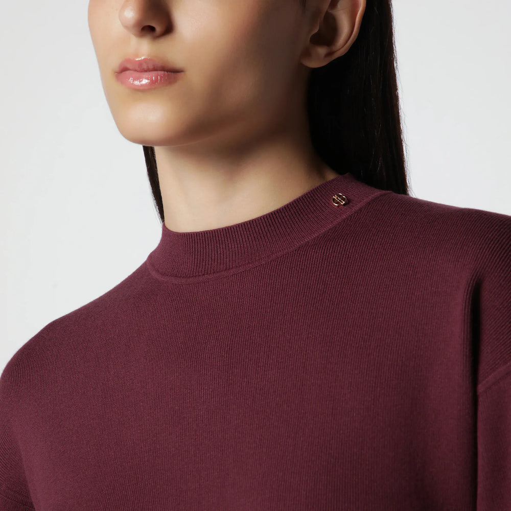 ANINE BING - Burgundy viscose-blend knit sweater Brand