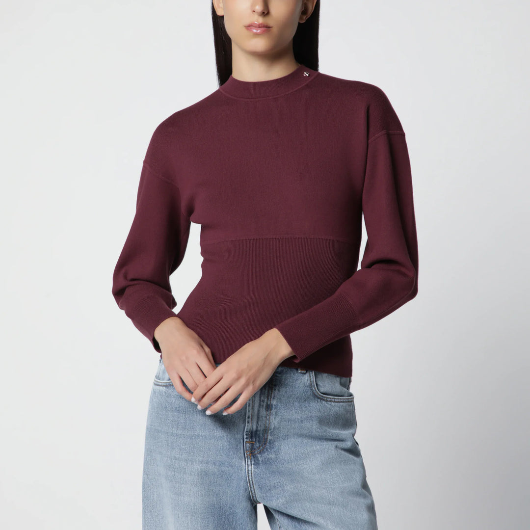 ANINE BING - Burgundy viscose-blend knit sweater Brand XS