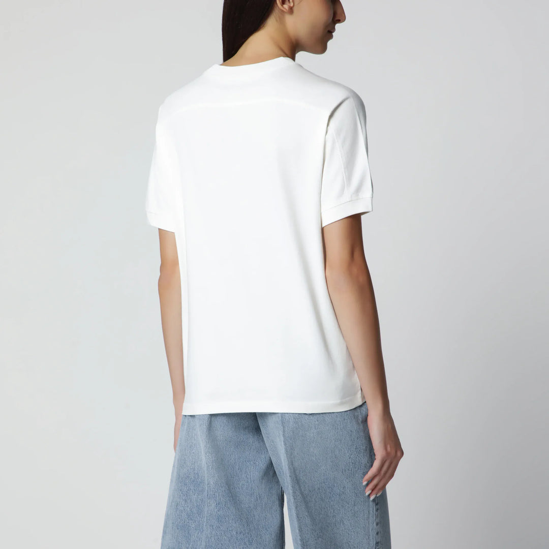 ANINE BING - Cream logo-print T-shirt Brand