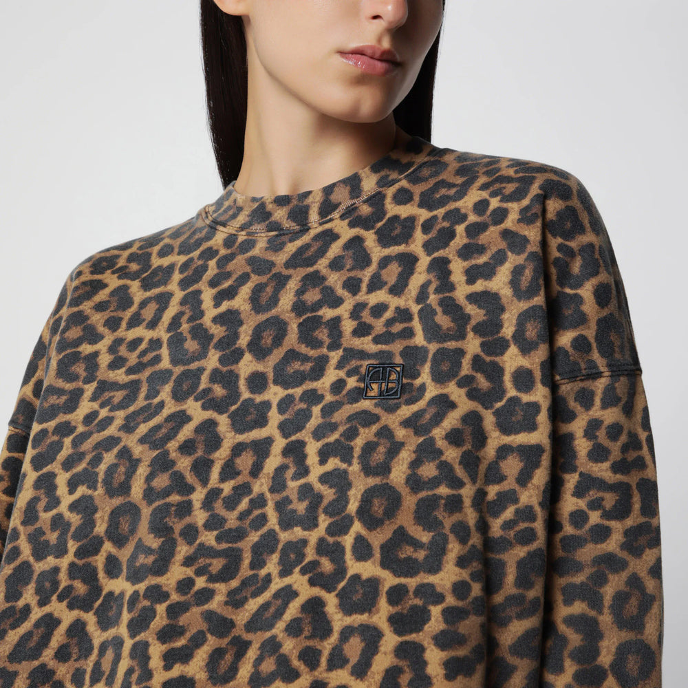 ANINE BING - Miles Hoodie with Leopard Print Brand