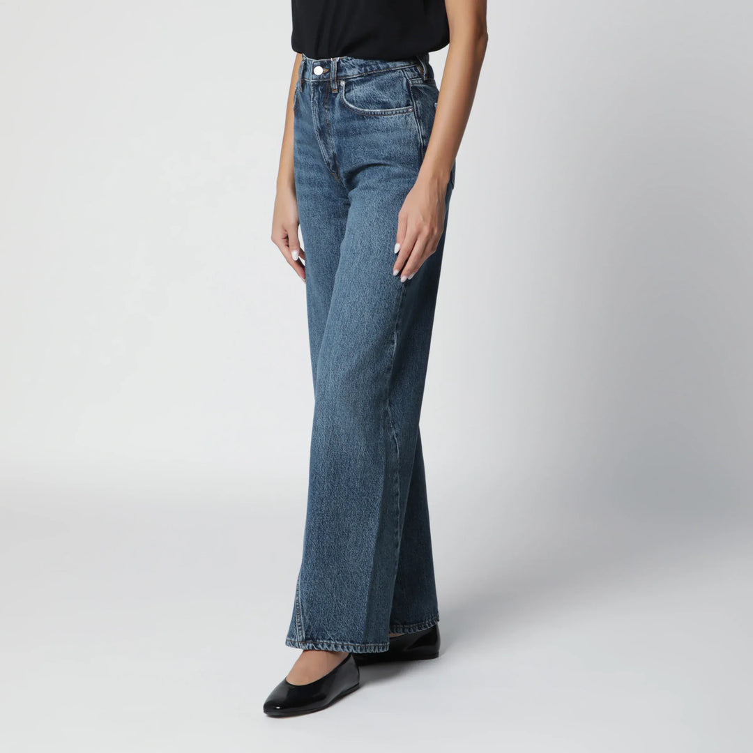 ANINE BING - Washed blue jeans with curved front seams Brand