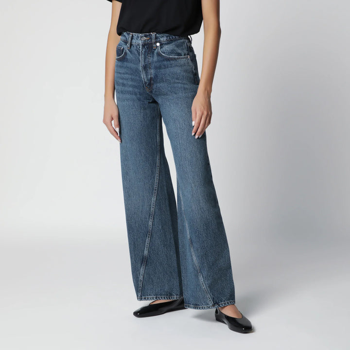 ANINE BING - Washed blue jeans with curved front seams Brand 25