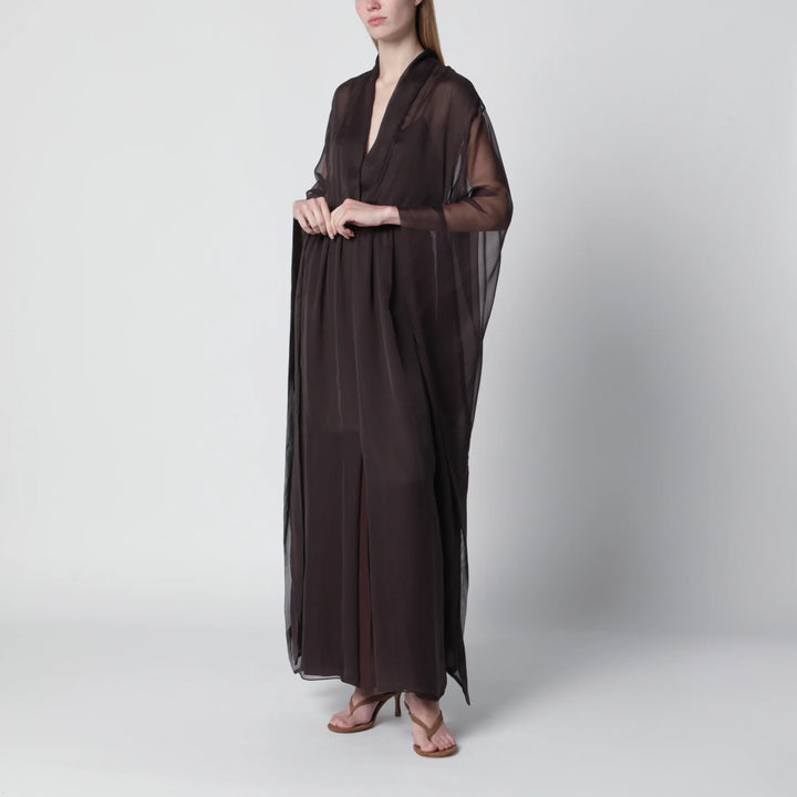 Alberta Ferretti - Long brown silk dress Brand Apparel &amp; Accessories 40  IT