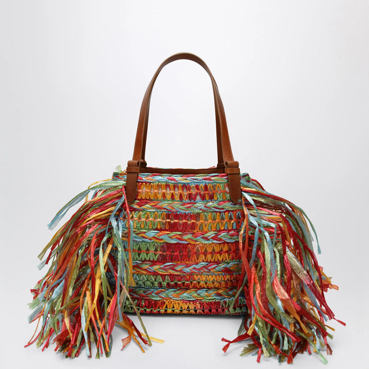Aquazzura - Trancoso tote bag in raffia, multicolor Brand Apparel &amp; Accessories TU