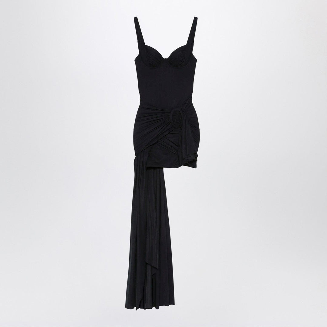 Apparel &amp; Accessories 34  FR Balenciaga - Black draped mini dress in jersey Brand