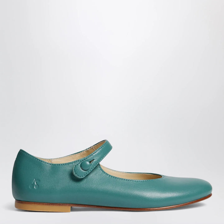 Bonpoint - Ella ballet flats in slate green leather Brand Apparel &amp; Accessories 24