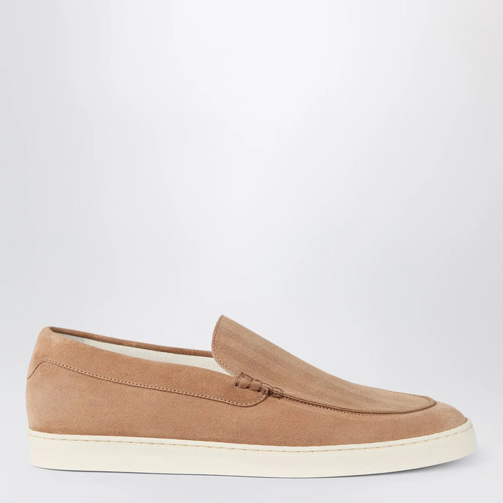 Brunello Cucinelli - Light brown chevron-effect suede slip-ons Brand Apparel &amp; Accessories 42 IT