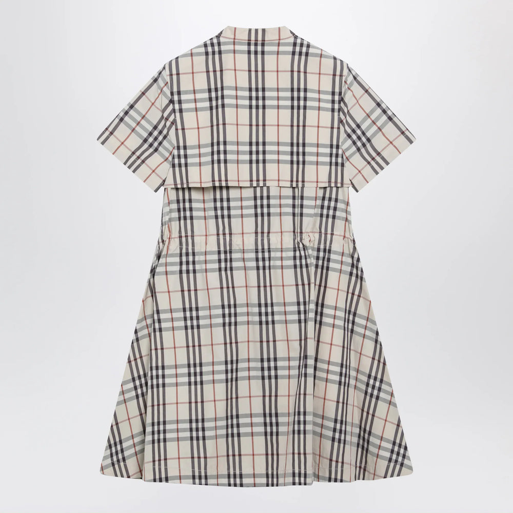 Burberry - Beige check short-sleeve cotton dress Brand Apparel & Accessories