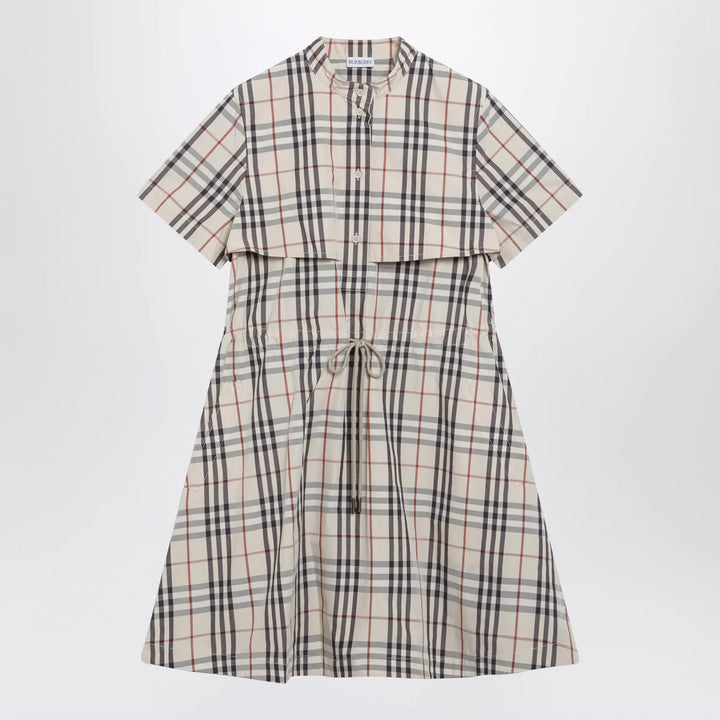 Burberry - Beige check short-sleeve cotton dress Brand Apparel &amp; Accessories 6 UK