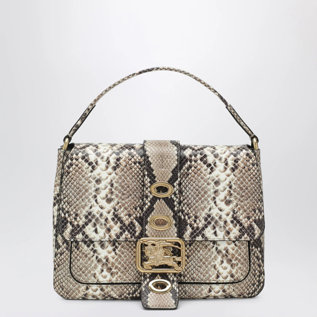 Burberry - Small Rider bag in calf leather, Natural/Dk Brown Brand Apparel & Accessories TU