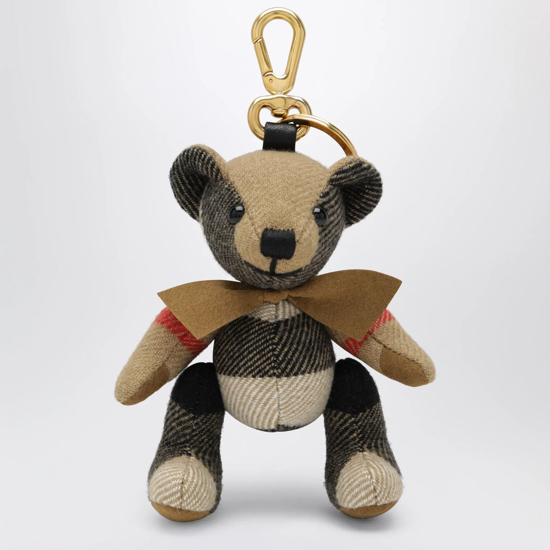 Burberry - Thomas teddy bear charm in check cashmere, beige Brand Apparel & Accessories U