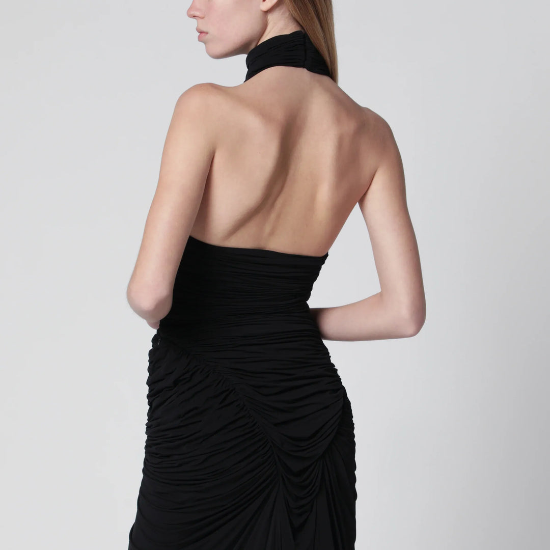 Francesco Murano - Black draped viscose-blend bodysuit Brand Apparel &amp; Accessories > Clothing > One-Pieces > Leotards &amp; Unitards 40  IT