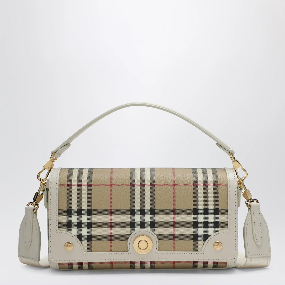 Burberry - Note small shoulder bag in coated cotton beige Brand Apparel & Accessories > Clothing > Outerwear > Coats & Jackets TU