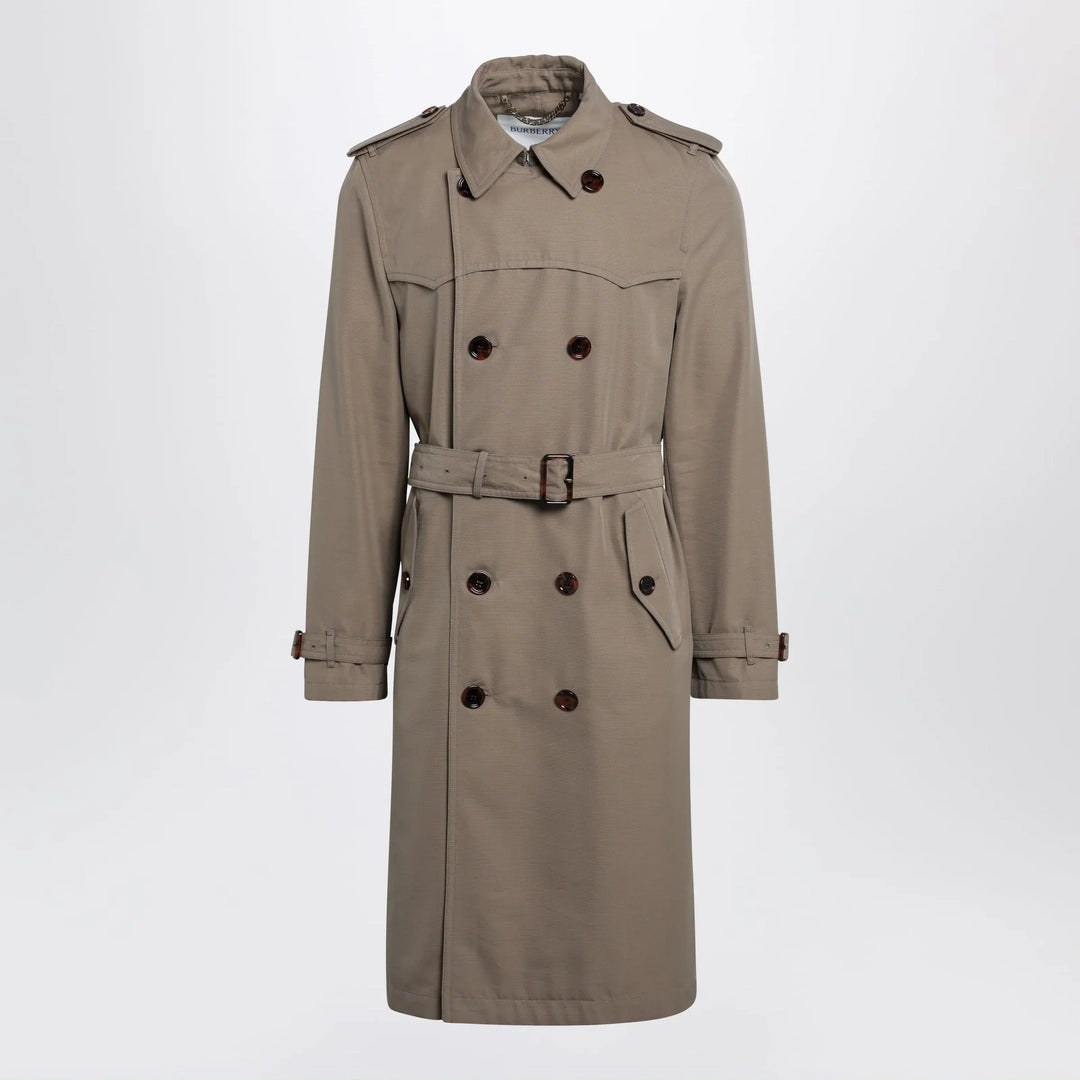 Burberry - Short Foxfield trench coat in cotton and silk Brand Apparel & Accessories > Clothing > Outerwear > Coats & Jackets 46 IT
