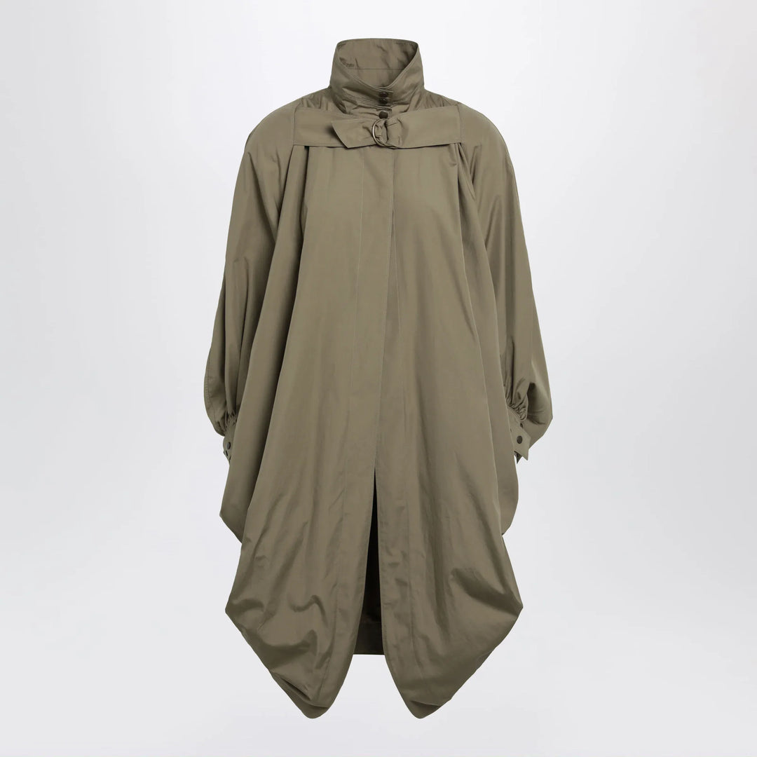 Chloé - Oversized cape coat in olive green poplin Brand Apparel & Accessories > Clothing > Outerwear > Coats & Jackets XS/S