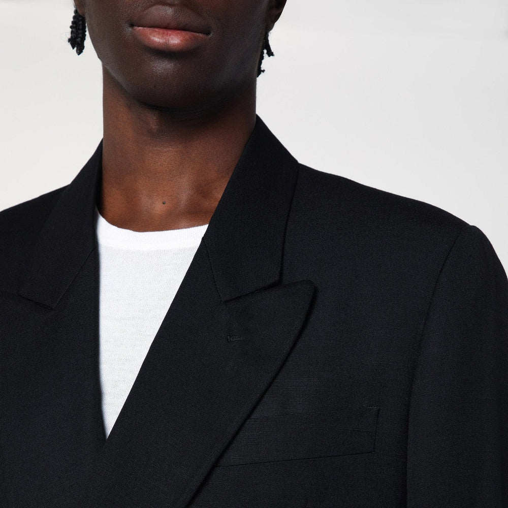 Lardini - Black double-breasted jacket Brand Apparel & Accessories > Clothing > Outerwear > Coats & Jackets 50 IT