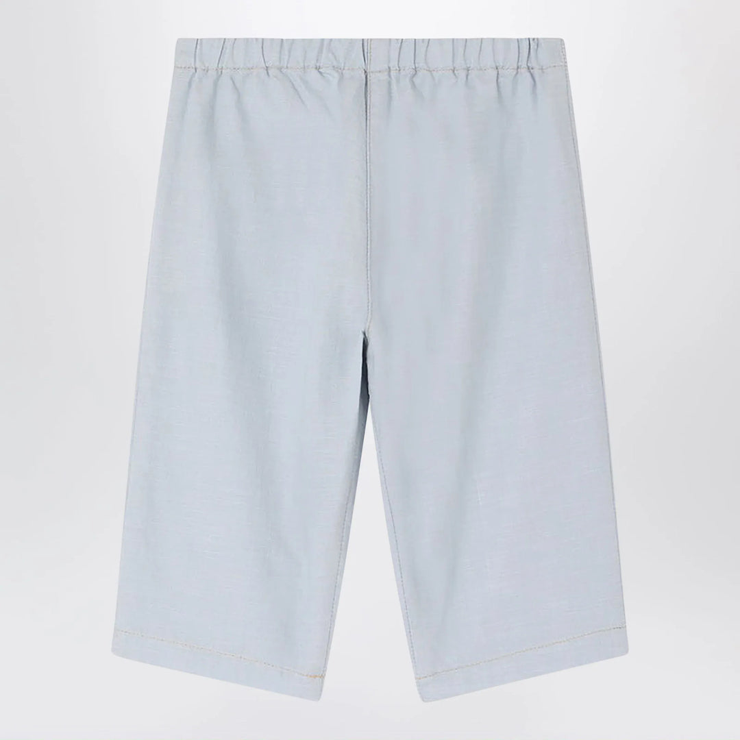 Bonpoint - Bandy light blue cotton chambray trousers Brand Apparel &amp; Accessories > Clothing > Pants