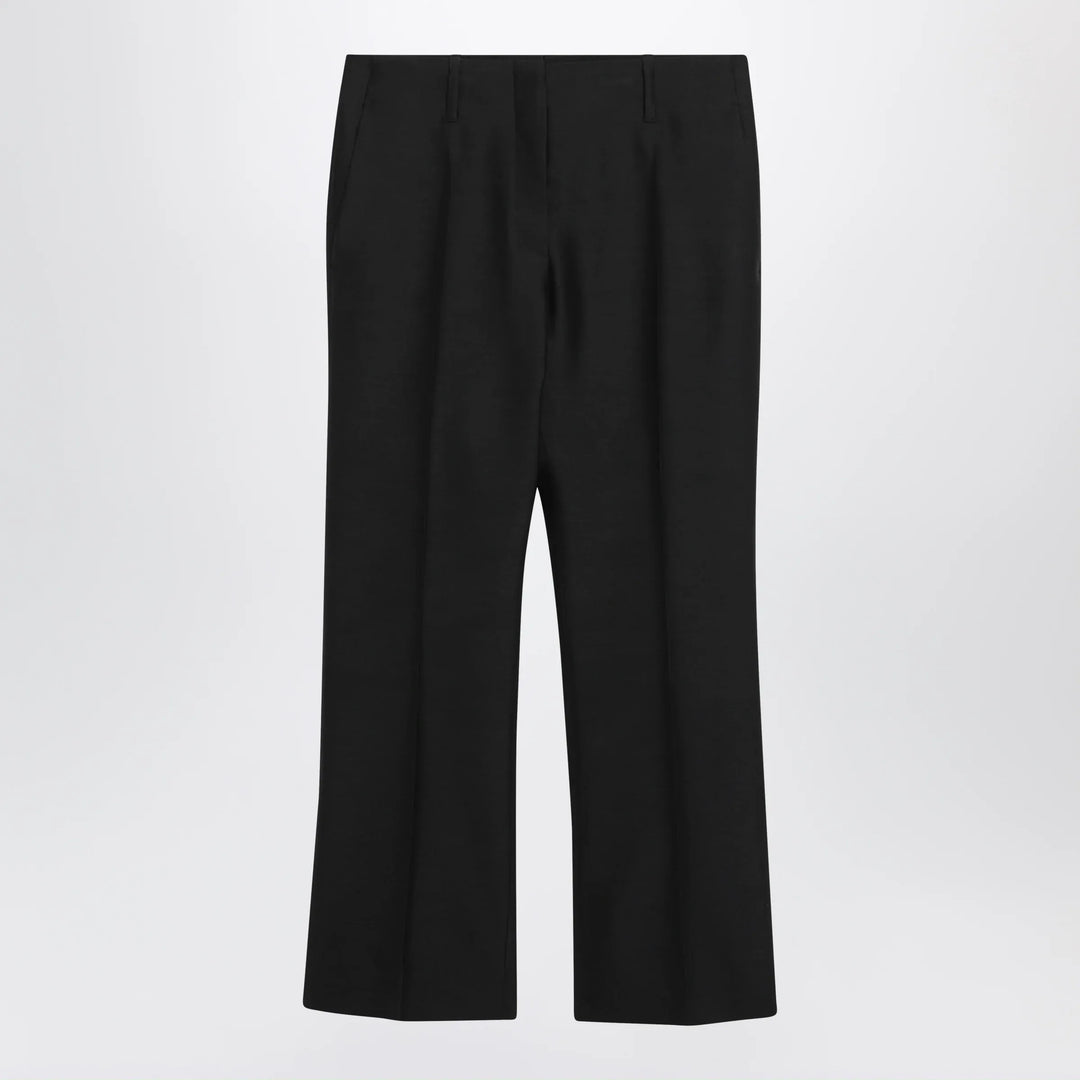 Dries Van Noten - Black ankle-length trousers in wool and silk Brand Apparel & Accessories > Clothing > Pants 40  FR