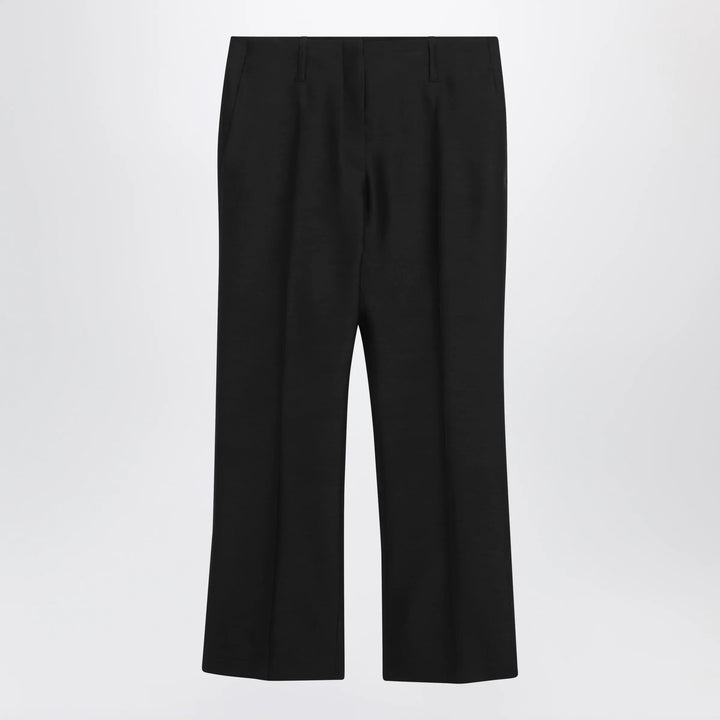 Dries Van Noten - Black ankle-length trousers in wool and silk Brand Apparel &amp; Accessories > Clothing > Pants 40  FR