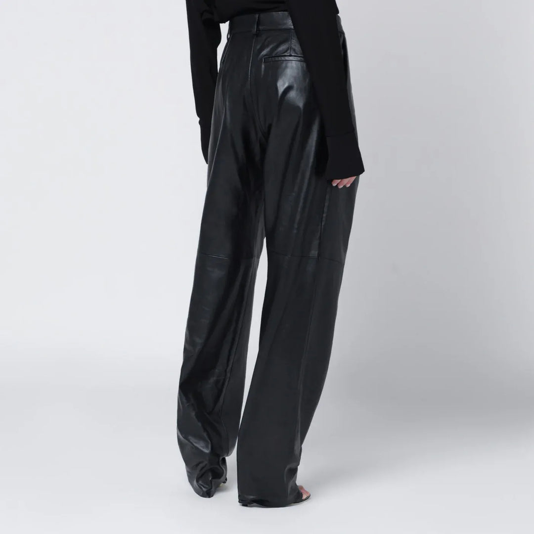 Francesco Murano - Black faux leather trousers Brand Apparel &amp; Accessories > Clothing > Pants 42  IT
