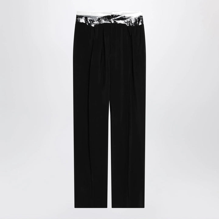 Maison Margiela - Black pants with tape-detail waistband Brand Apparel &amp; Accessories > Clothing > Pants