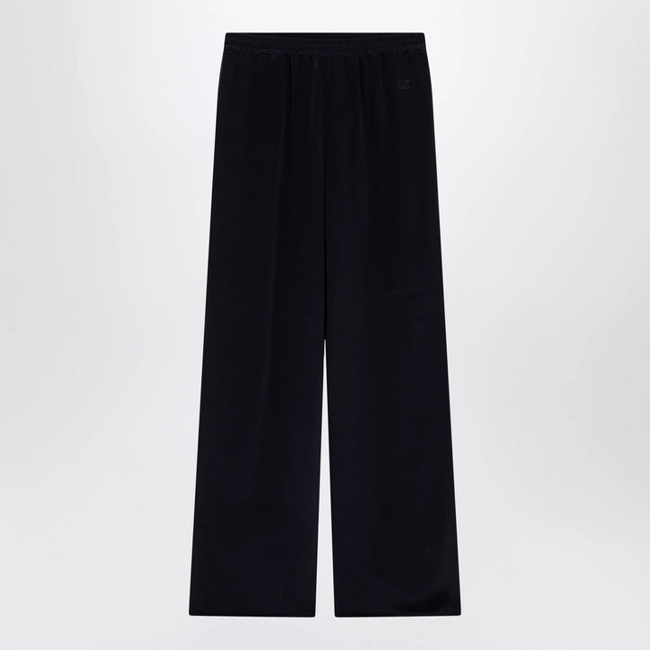 Max Mara - Navy blue silk relaxed trousers Brand Apparel &amp; Accessories > Clothing > Pants 42  IT