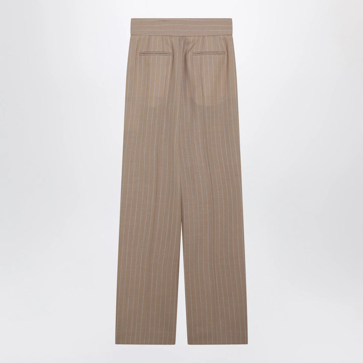 Valentino - Mud-colored pinstripe wool trousers Brand Apparel &amp; Accessories > Clothing > Pants
