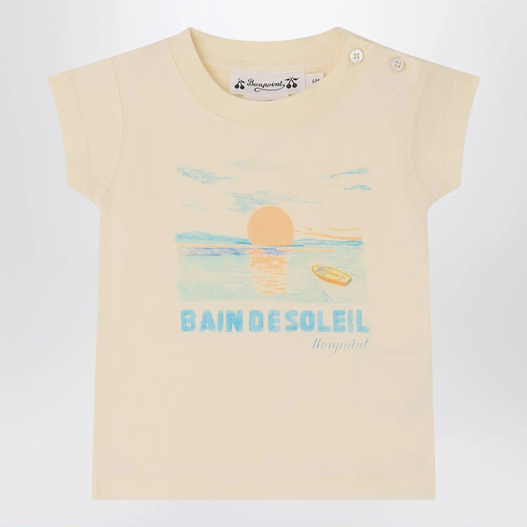 Bonpoint - T-shirt Tom ecru with Bain de Soleil print Brand Apparel & Accessories > Clothing > Shirts & Tops 2A