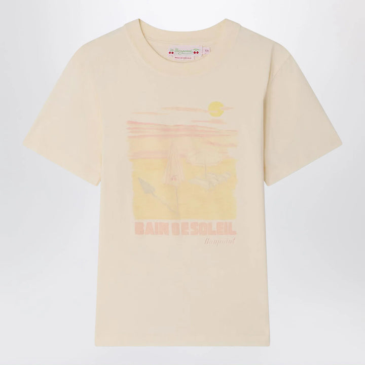 Bonpoint - Thida écru T-shirt with Bain de Soleil print Brand Apparel &amp; Accessories > Clothing > Shirts &amp; Tops