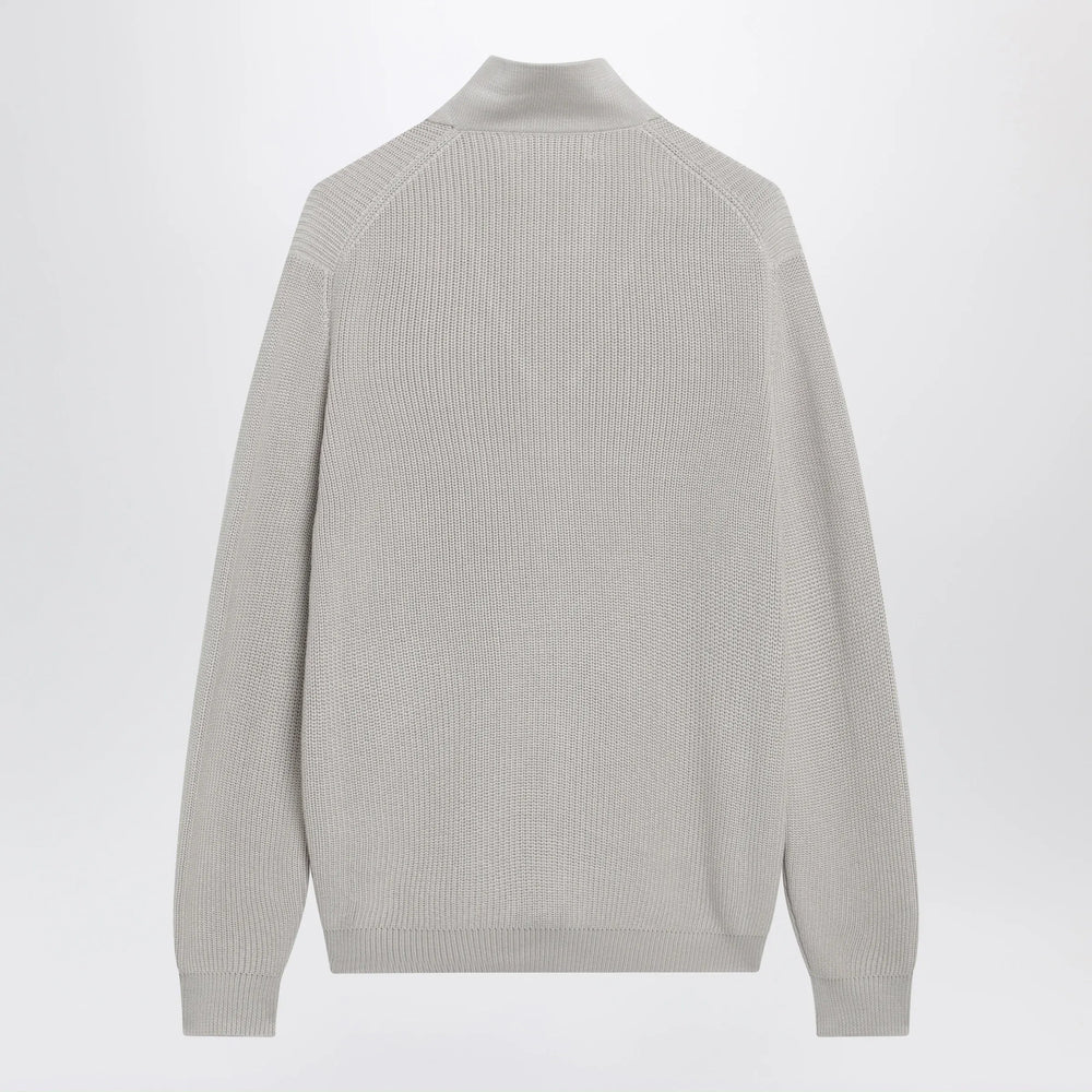 Brunello Cucinelli - Jute-colored cotton zip-up cardigan Brand Apparel & Accessories > Clothing > Shirts & Tops 50 IT