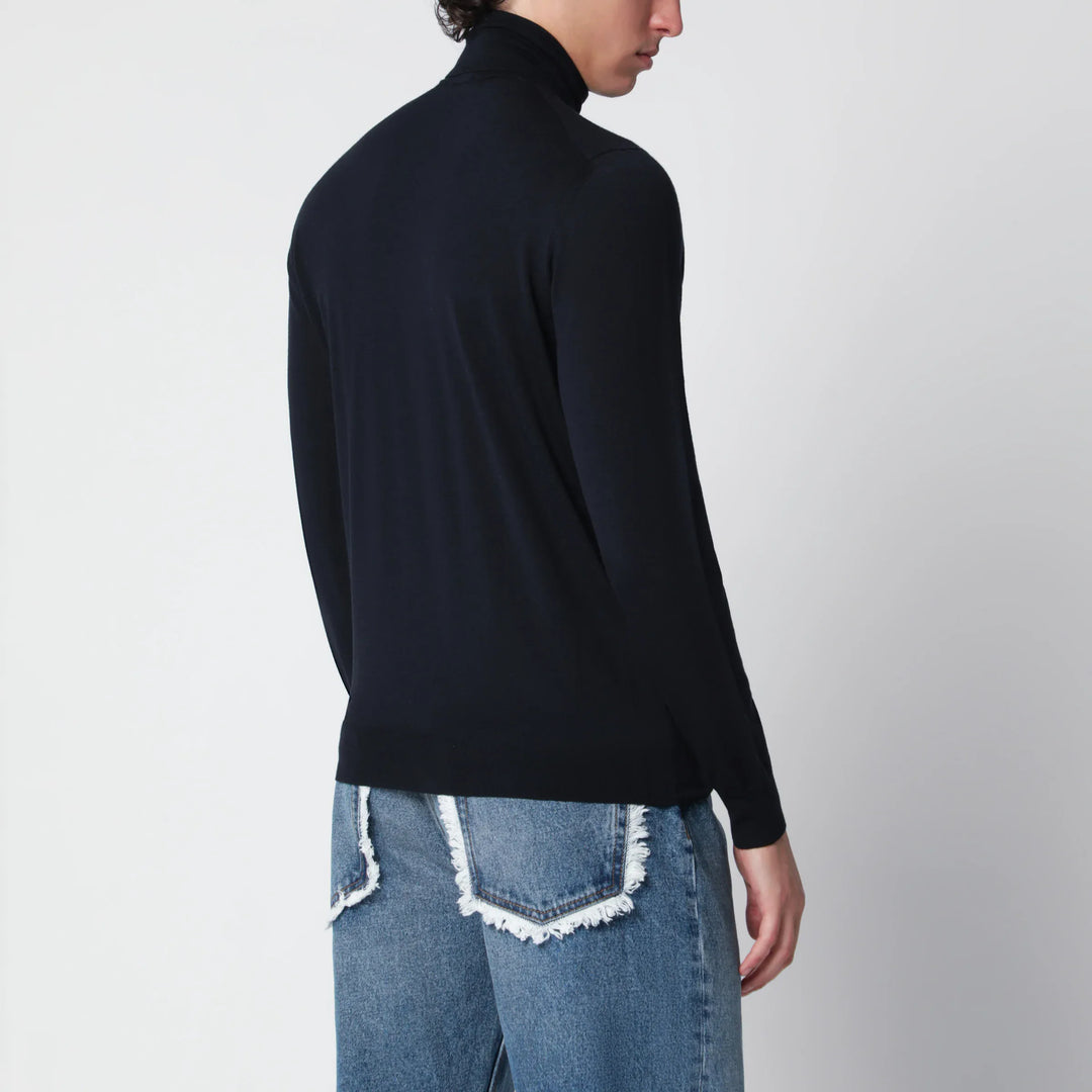 Drumohr - Navy blue wool turtleneck sweater Brand Apparel &amp; Accessories > Clothing > Shirts &amp; Tops