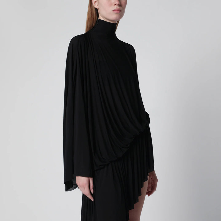 Francesco Murano - Black asymmetric turtleneck dress Brand Apparel &amp; Accessories > Clothing > Shirts &amp; Tops 40  IT