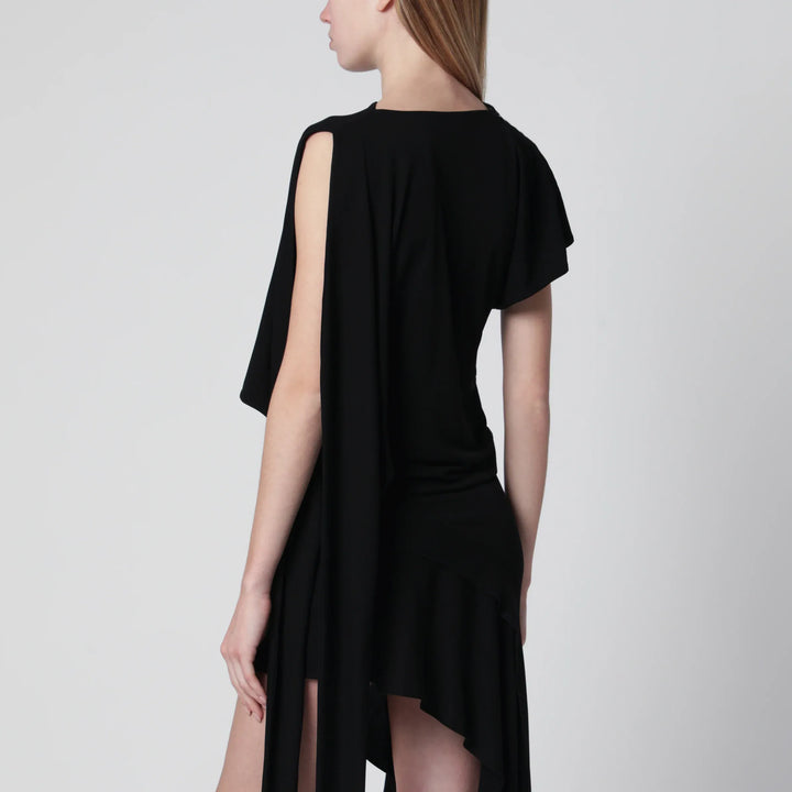 Francesco Murano - Black asymmetric viscose top Brand Apparel &amp; Accessories > Clothing > Shirts &amp; Tops