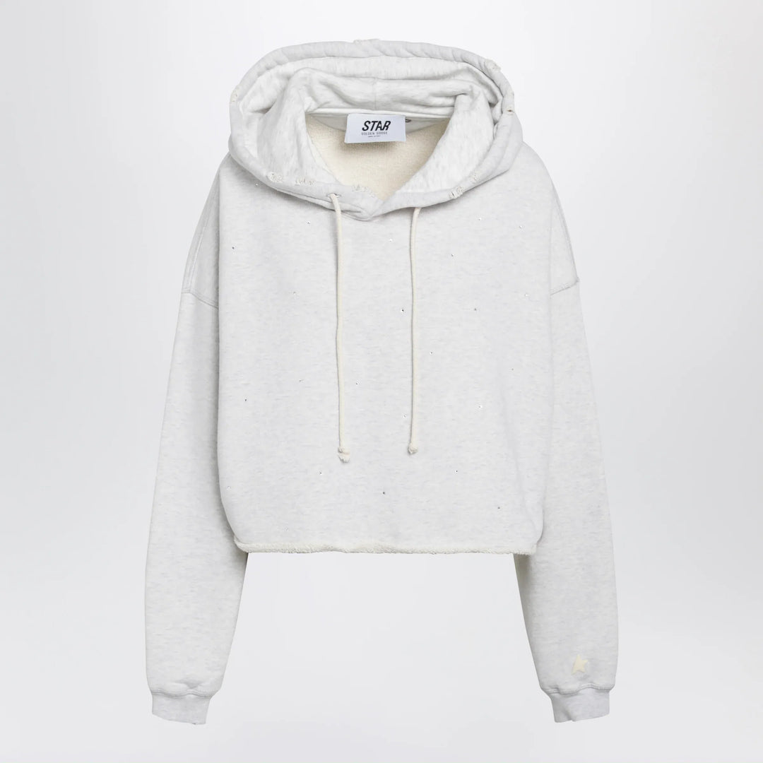 Golden Goose - Star sweatshirt with crystal embroidery in grey cotton Brand Apparel & Accessories > Clothing > Shirts & Tops XS