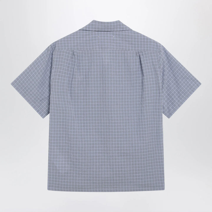Maison Margiela - Light blue check bowling shirt Brand Apparel &amp; Accessories > Clothing > Shirts &amp; Tops