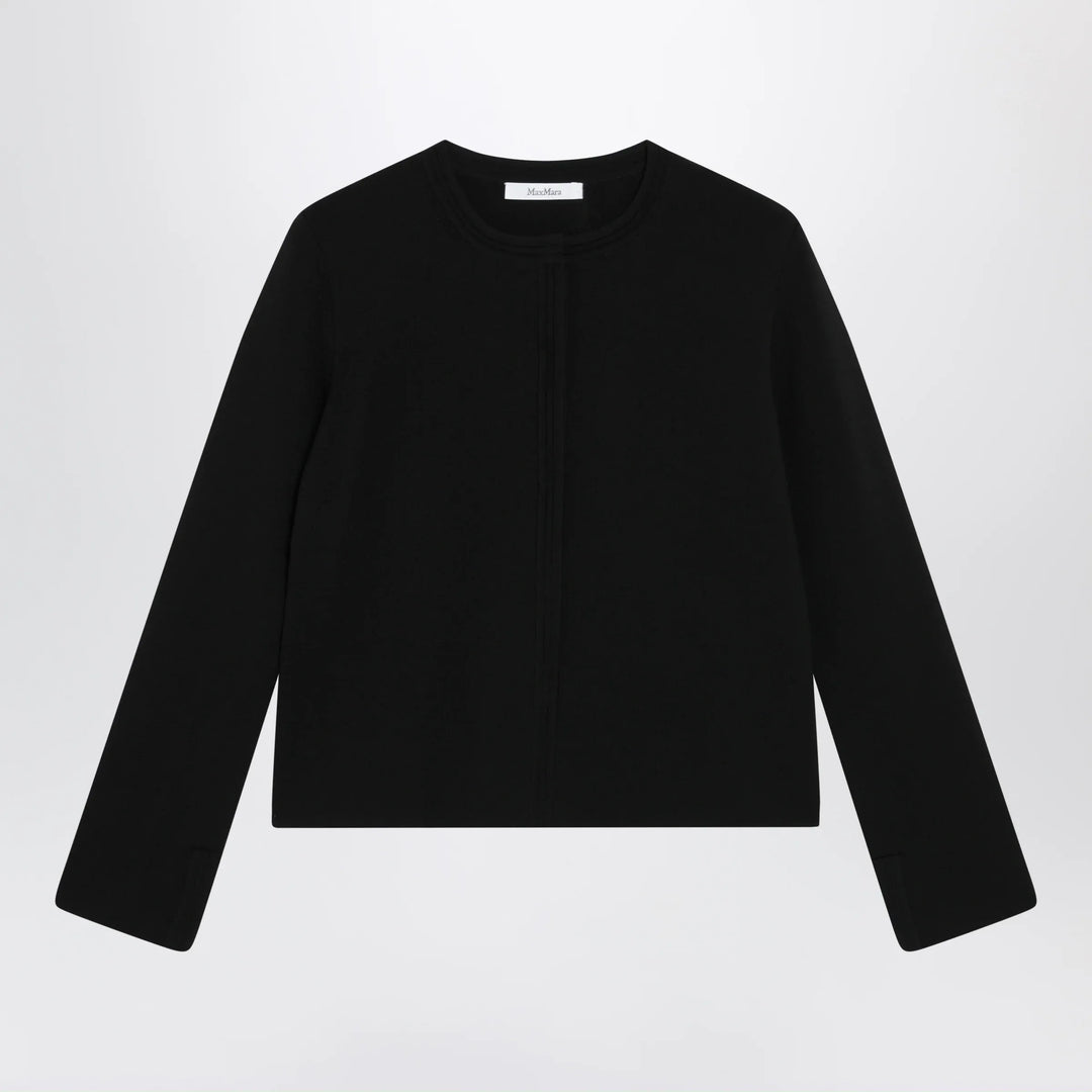 Max Mara - Black viscose-blend cardigan Brand Apparel & Accessories > Clothing > Shirts & Tops S