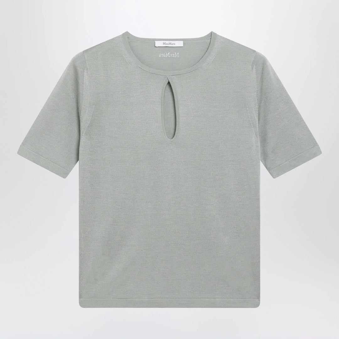 Max Mara - Crewneck sweater in pastel green silk and cashmere Brand Apparel & Accessories > Clothing > Shirts & Tops S