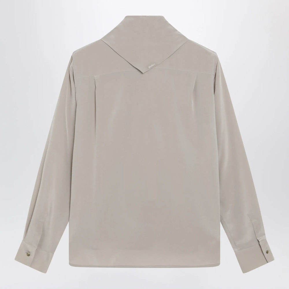 Max Mara - Rock beige silk blouse with scarf Brand Apparel & Accessories > Clothing > Shirts & Tops